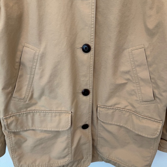 LL Bean Adirondack Chore Barn Coat Jacket Women’s Beige Corduroy Collar Cuff  L - Picture 6 of 15